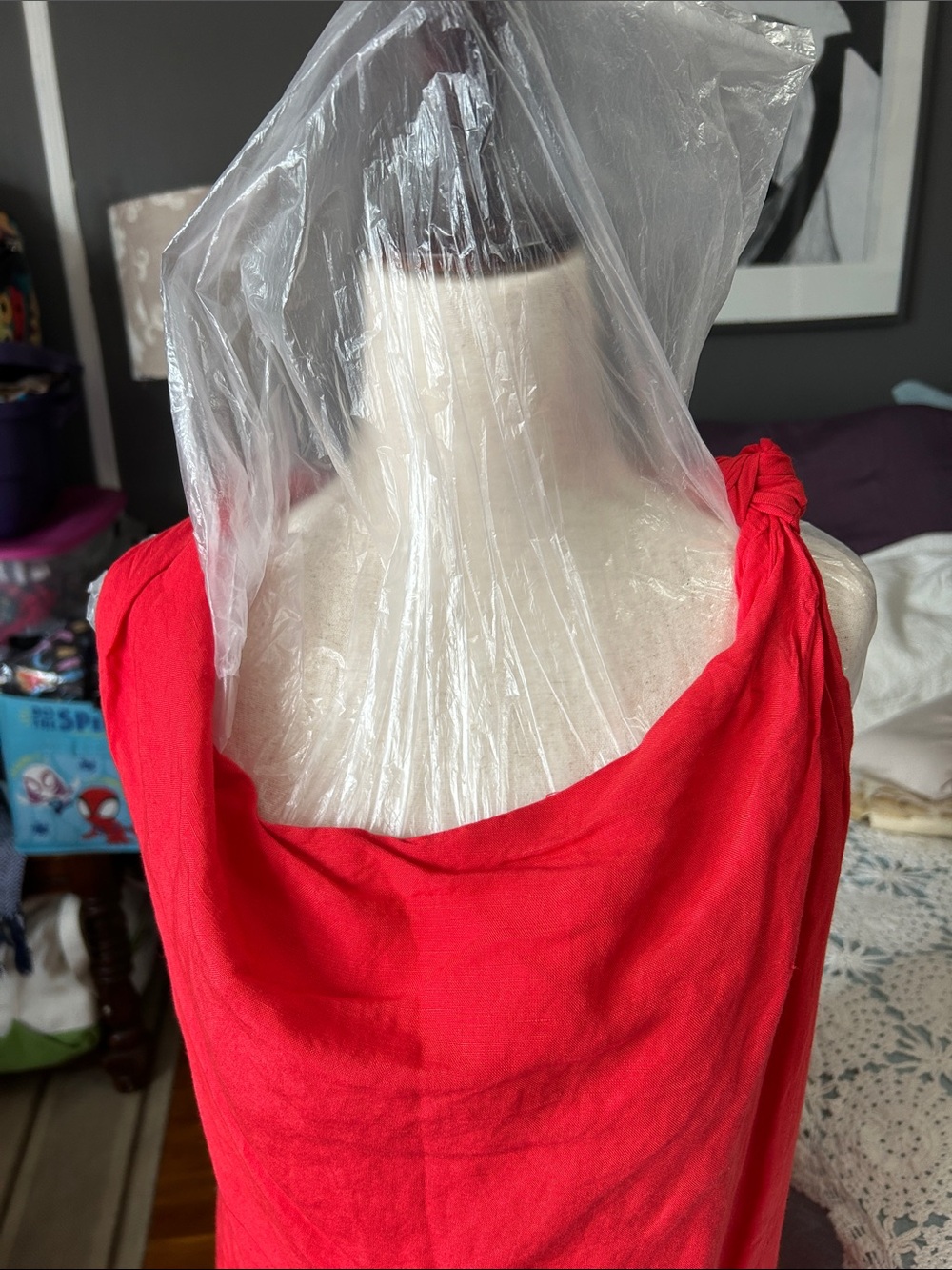 Anthropologie Red Cowl-Neck Midi Dress size extra large NWT - Picture 2 of 4